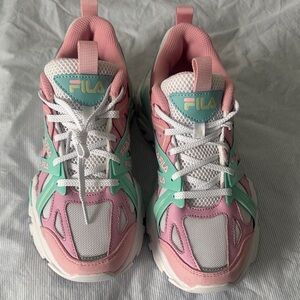 Fila women’s Sneakers in Pink, Green, and White
